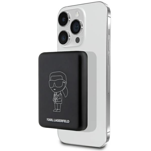 Karl Lagerfeld Ikonik MagSafe 5 W 3000 mAh induktiv powerbank – sort