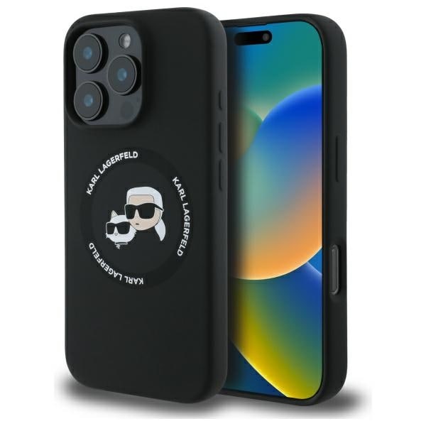Karl Lagerfeld KLHMP16XSKCHTCK iPhone 16 Pro Max 6,9" sort/sort silikone-hardcase m. MagSafe