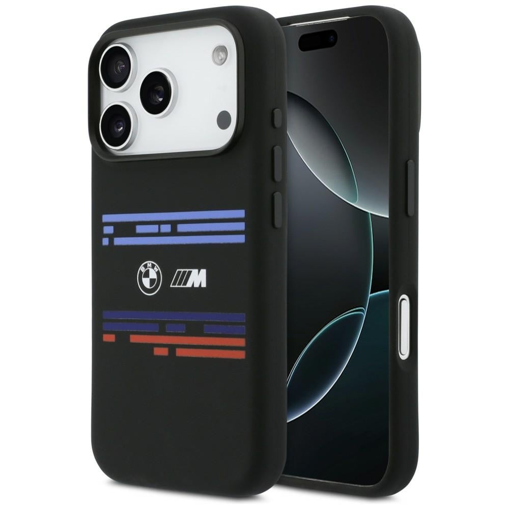 BMW M Silicon Horizontal Line MagSafe-etui til iPhone 17 Pro – Sort