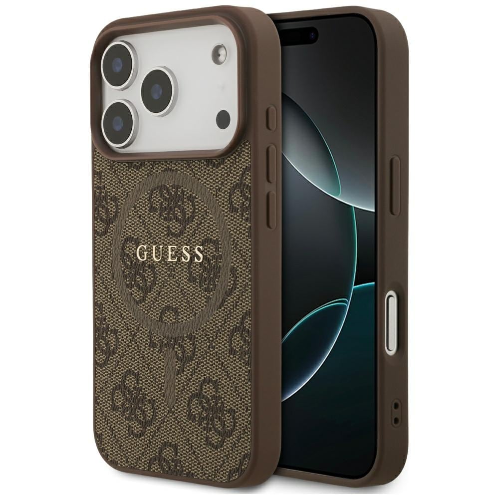 Guess 4G Ring Classic Logo MagSafe-etui til iPhone 17 Pro – Brun