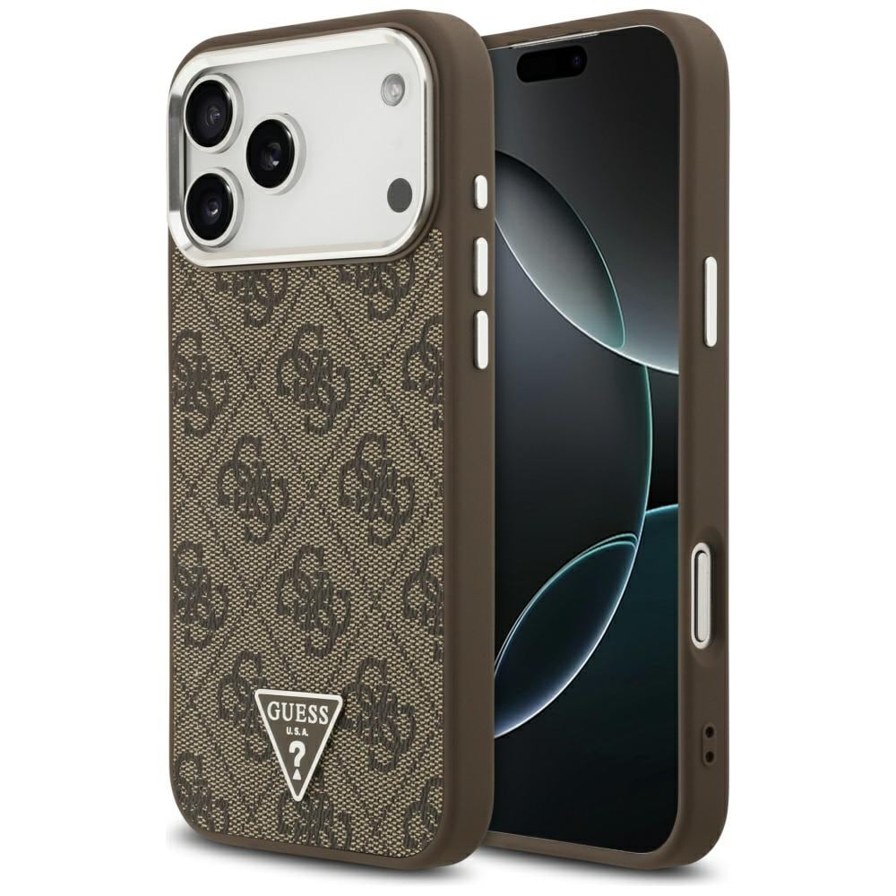 Guess 4G Triangle Logo MagSafe-etui til iPhone 17 Pro Max – brun