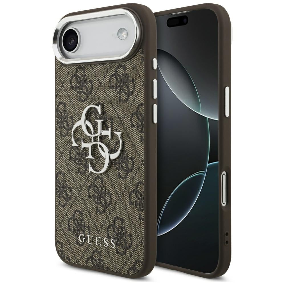 Guess 4G Big 4G Classic Logo-etui til iPhone 17 Air – brun og sølv
