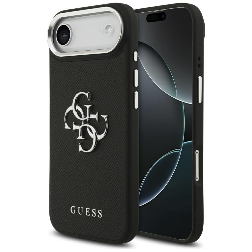 Guess Grained Big 4G Classic Logo-etui til iPhone 17 Air – sort