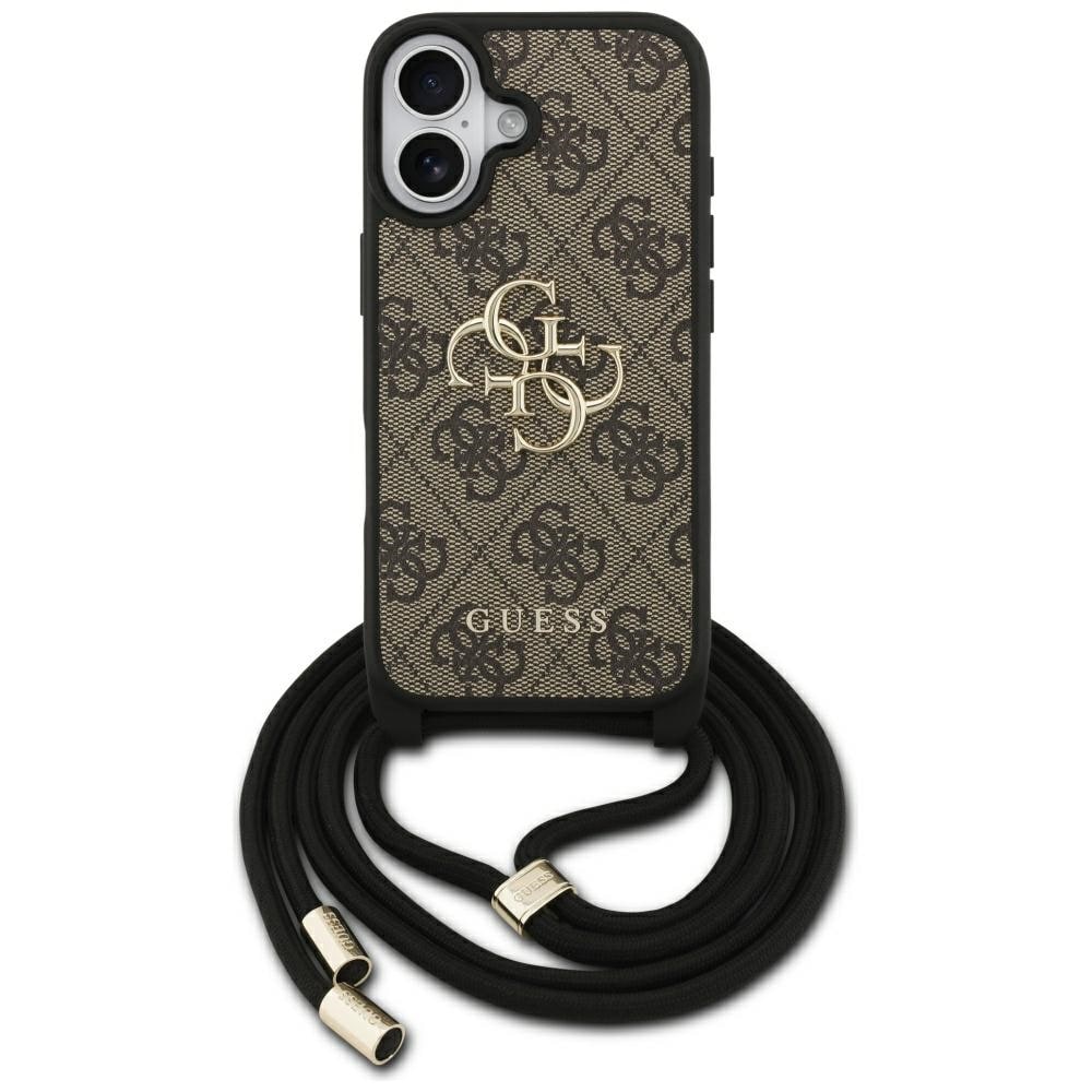 Guess 4G Big Logo Cord Stap Crossbody-etui til iPhone 17 – Brun
