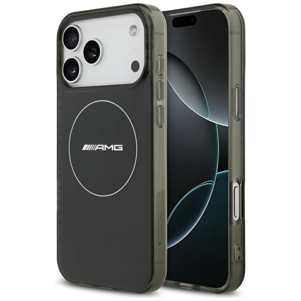 AMG dobbeltlags gennemsigtigt smocket MagSafe-etui til iPhone 17 Pro Max – sort