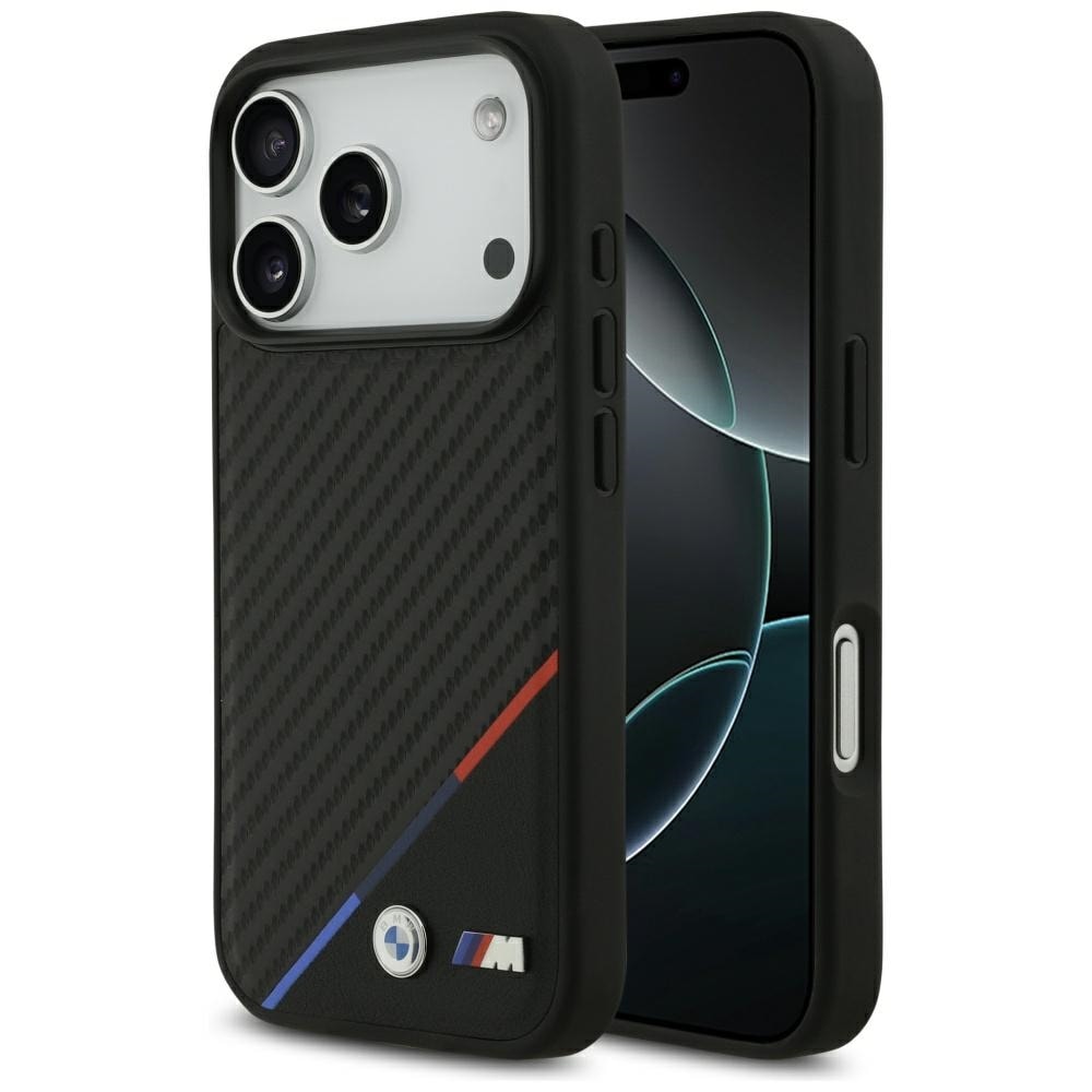BMW M Carbon Tricolor Line MagSafe-etui til iPhone 17 Pro – Sort