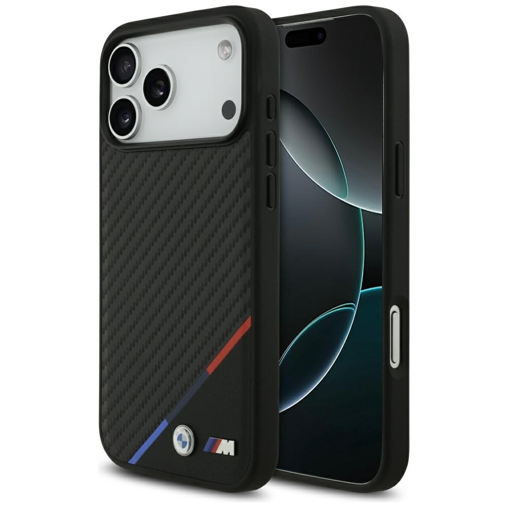 BMW M Carbon Tricolor Line MagSafe-etui til iPhone 17 Pro Max – Sort
