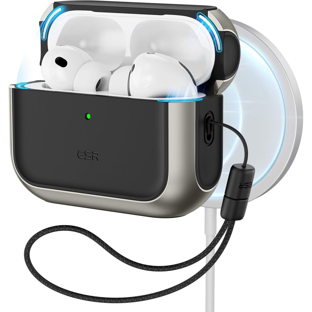 ESR Orbit HaloLock MagSafe-etui til AirPods Pro 3 – grå og sort