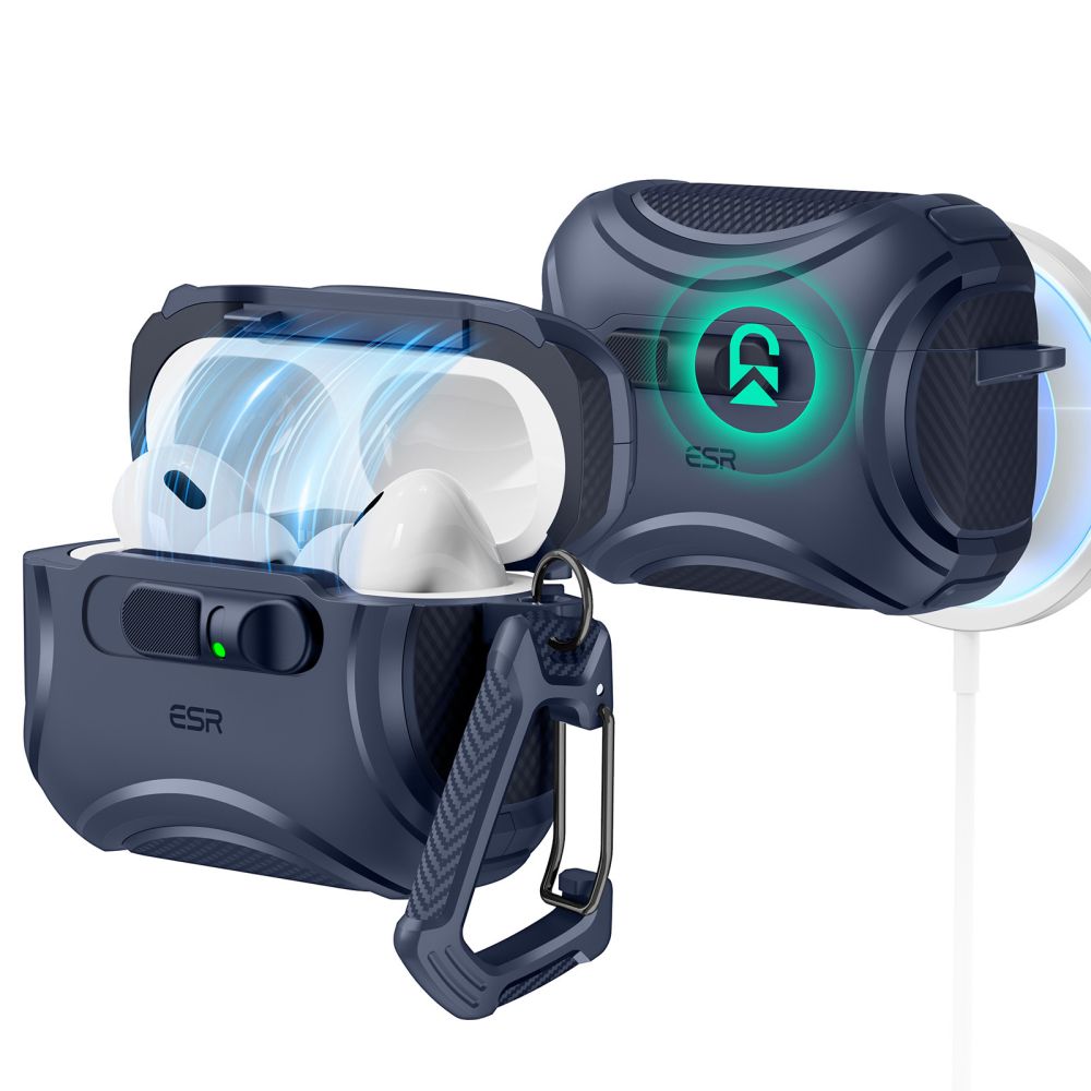 ESR Cyber FlickLock MagSafe-etui til AirPods Pro 3 – marineblå