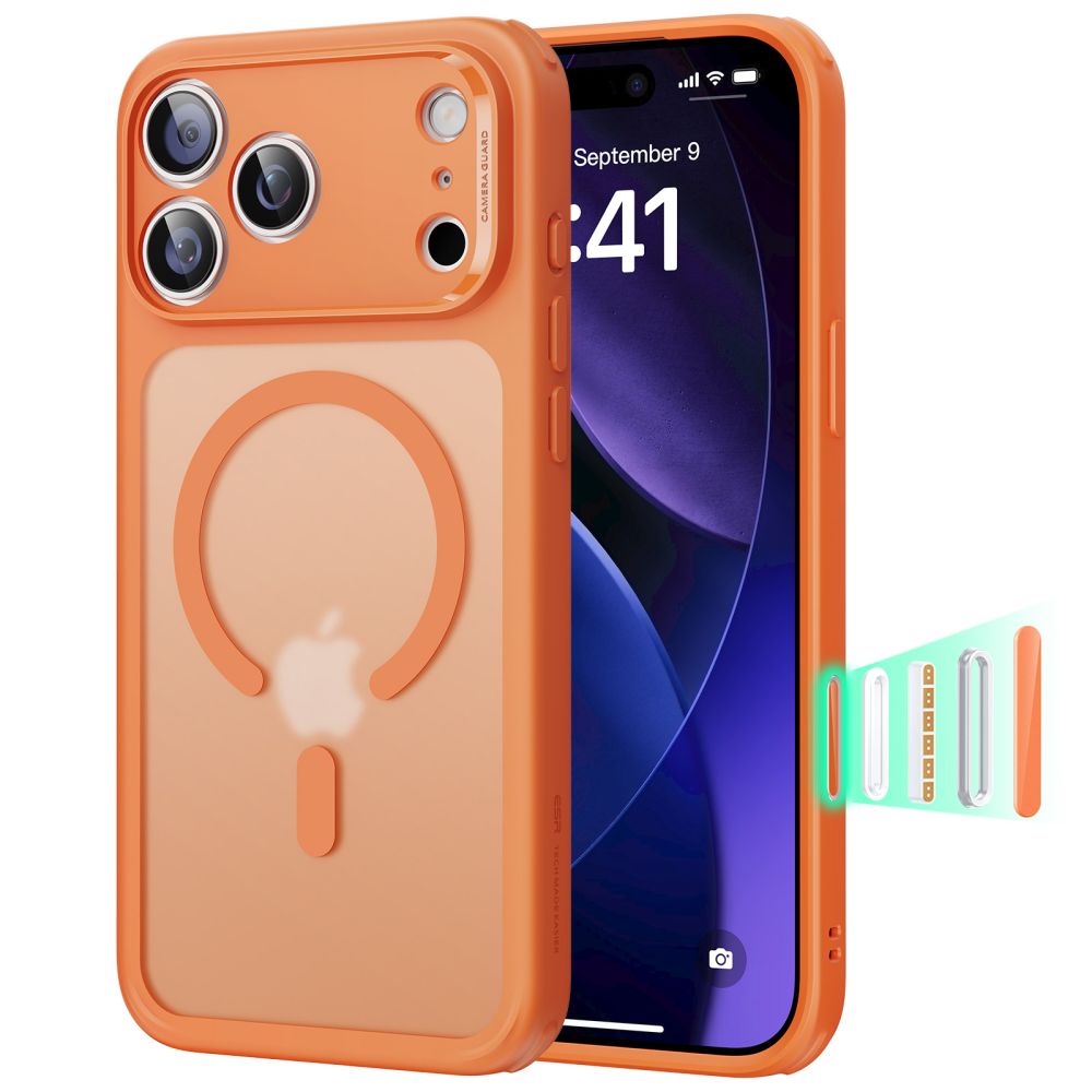 ESR Classic Hybrid MagSafe-etui til iPhone 17 Pro Max – klar orange