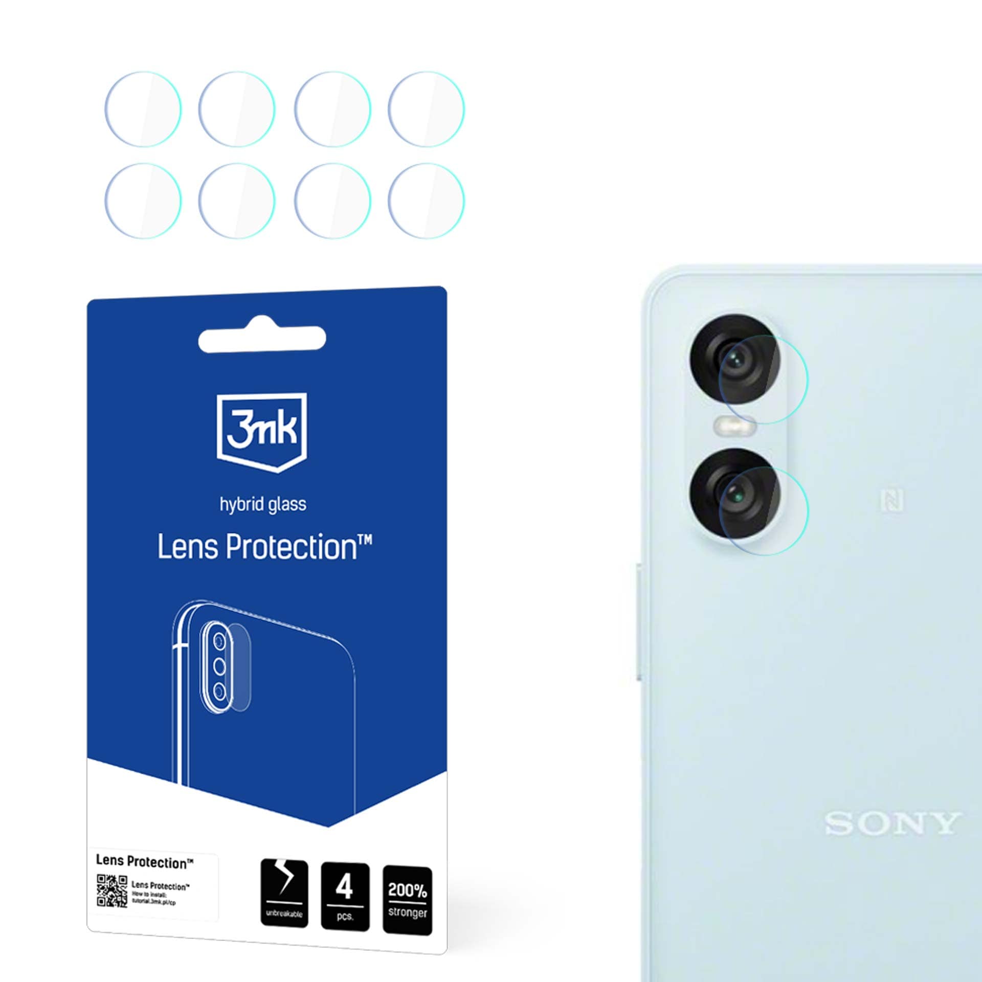 3mk linsebeskyttelse – hybridglas til kameralinsen på Sony Xperia 10 VI