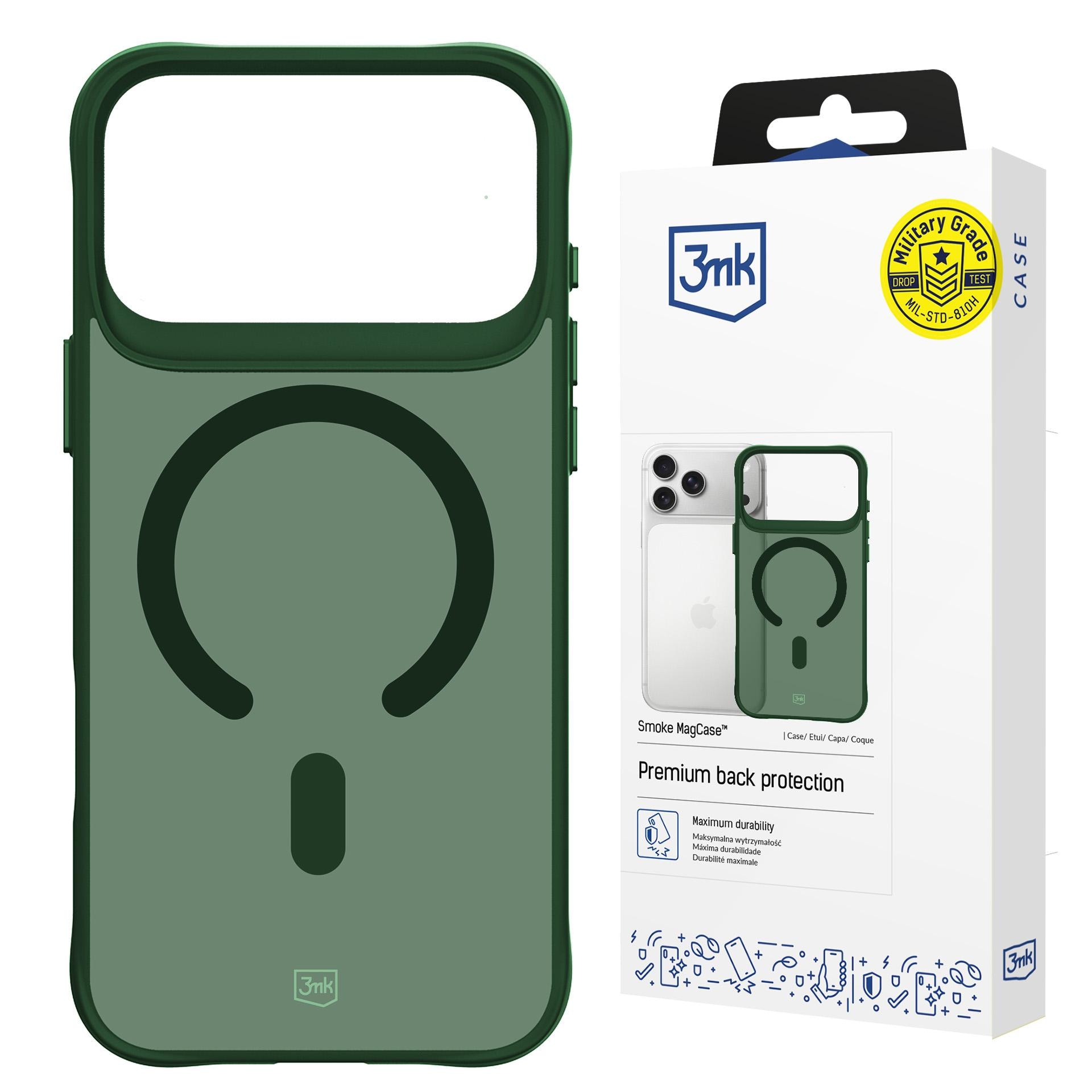 3mk Smoke MagCase til iPhone 17 Pro Max – Grøn