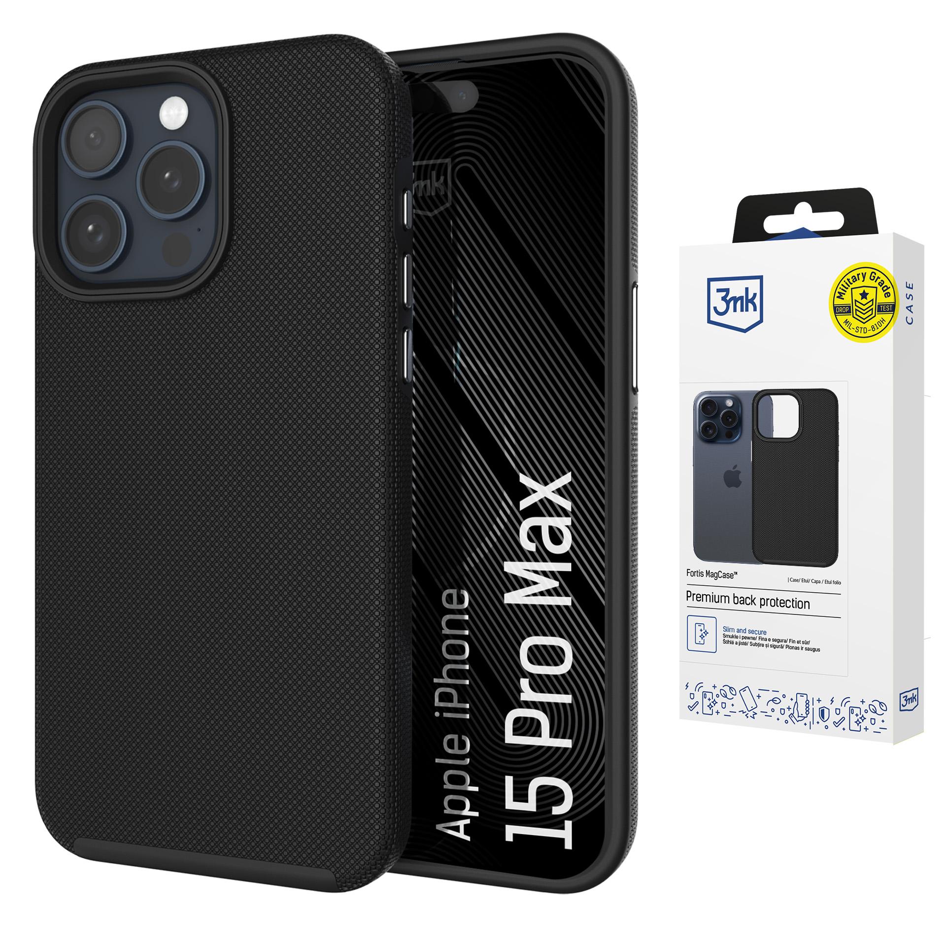 3mk Fortis MagCase til iPhone 15 Pro Max – Sort