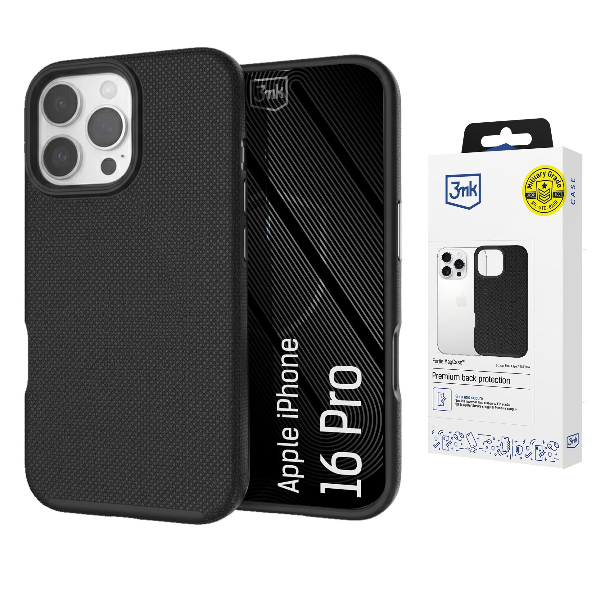3mk Fortis MagCase til iPhone 16 Pro – Sort