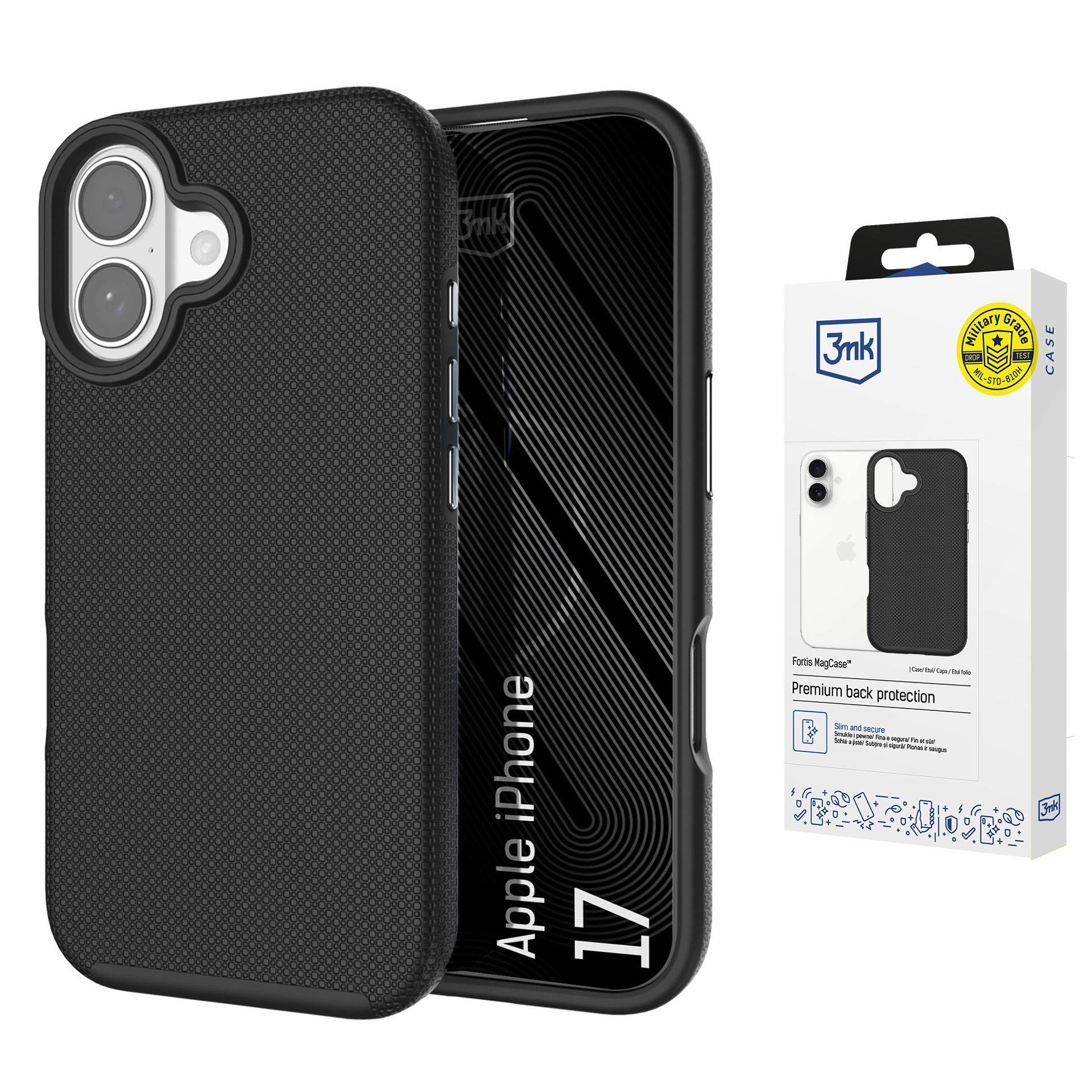 3mk Fortis MagCase til iPhone 17 – sort
