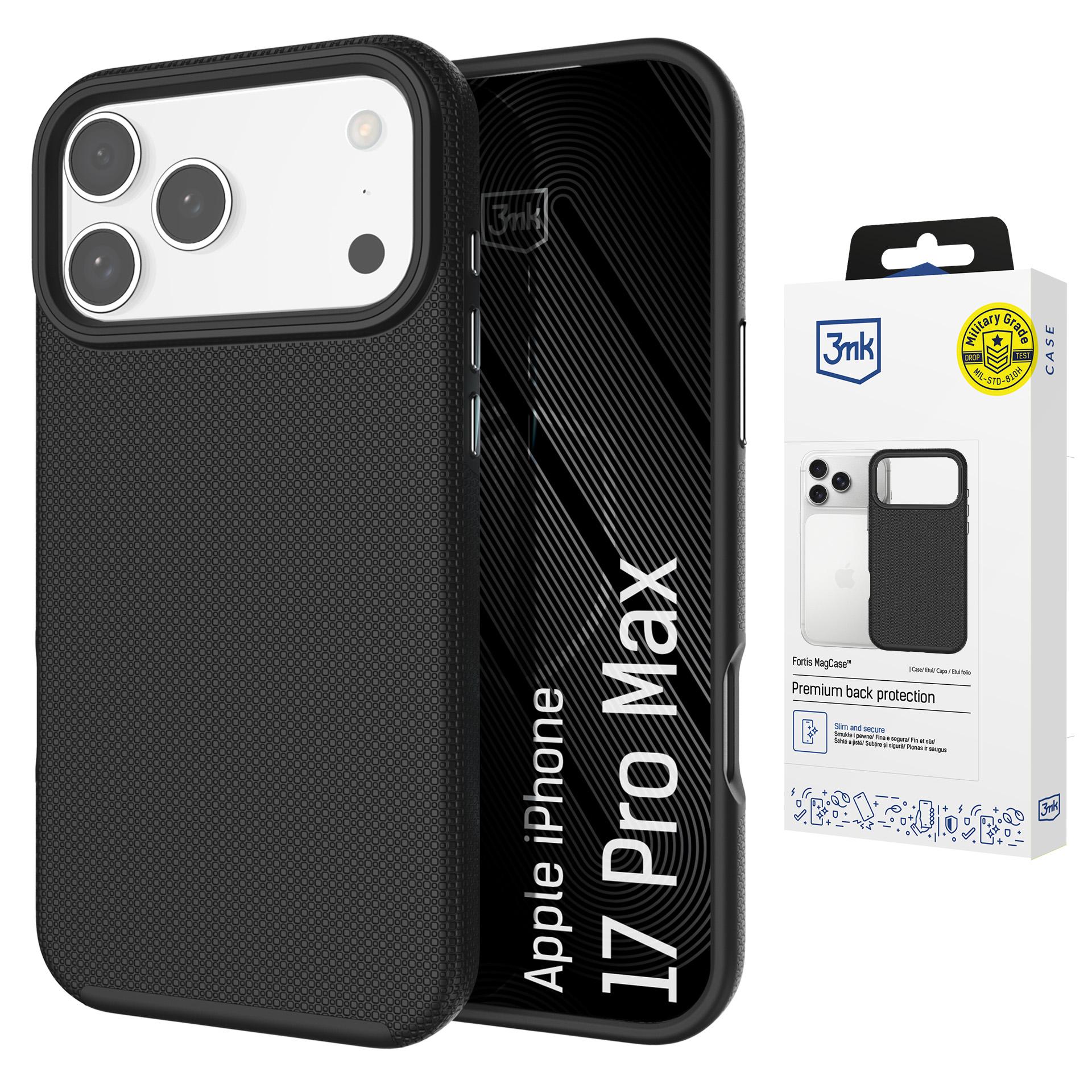 3mk Fortis MagCase til iPhone 17 Pro Max – Sort
