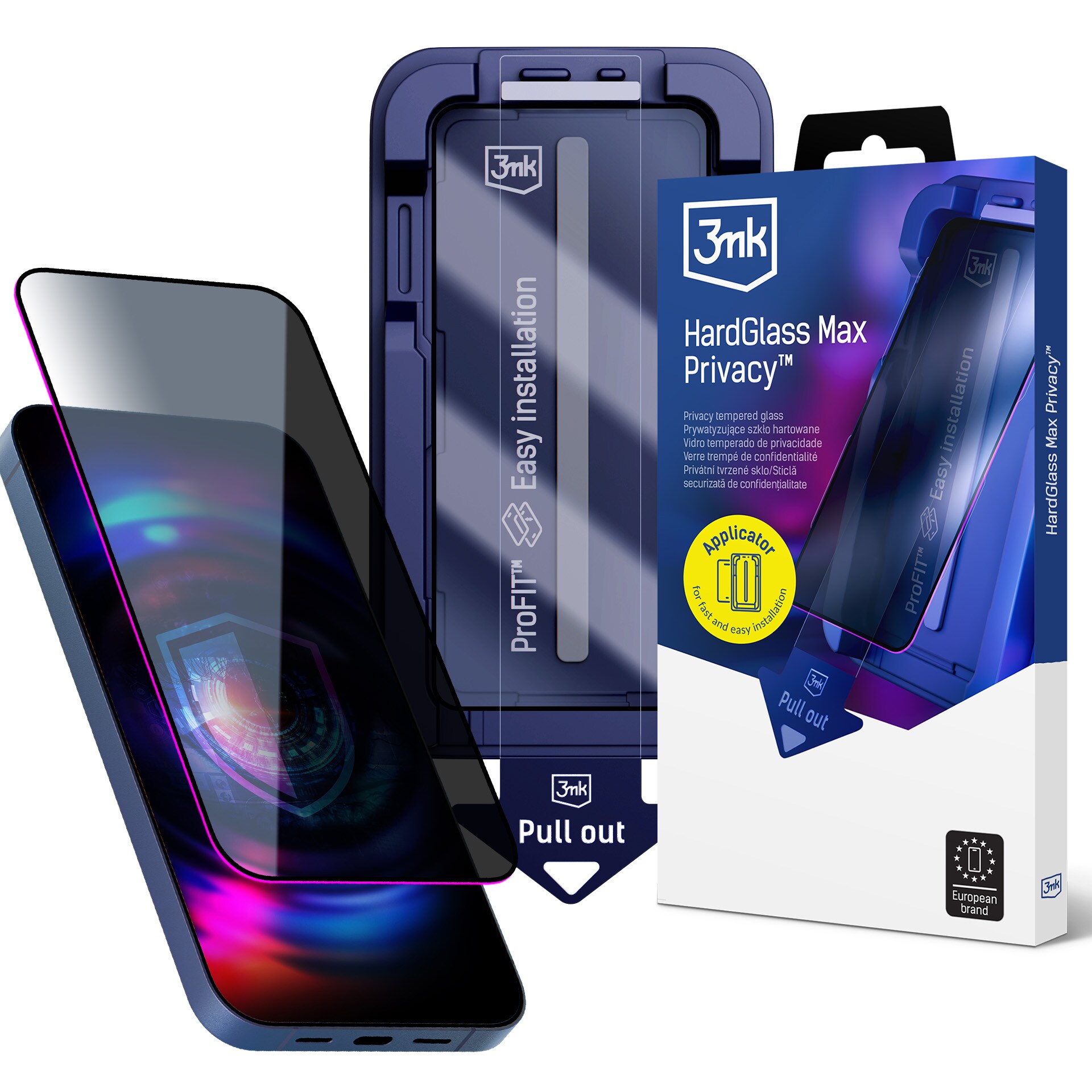9H hærdet glas med 3mk HardGlass Max Privacy-filter til Google Pixel 10A