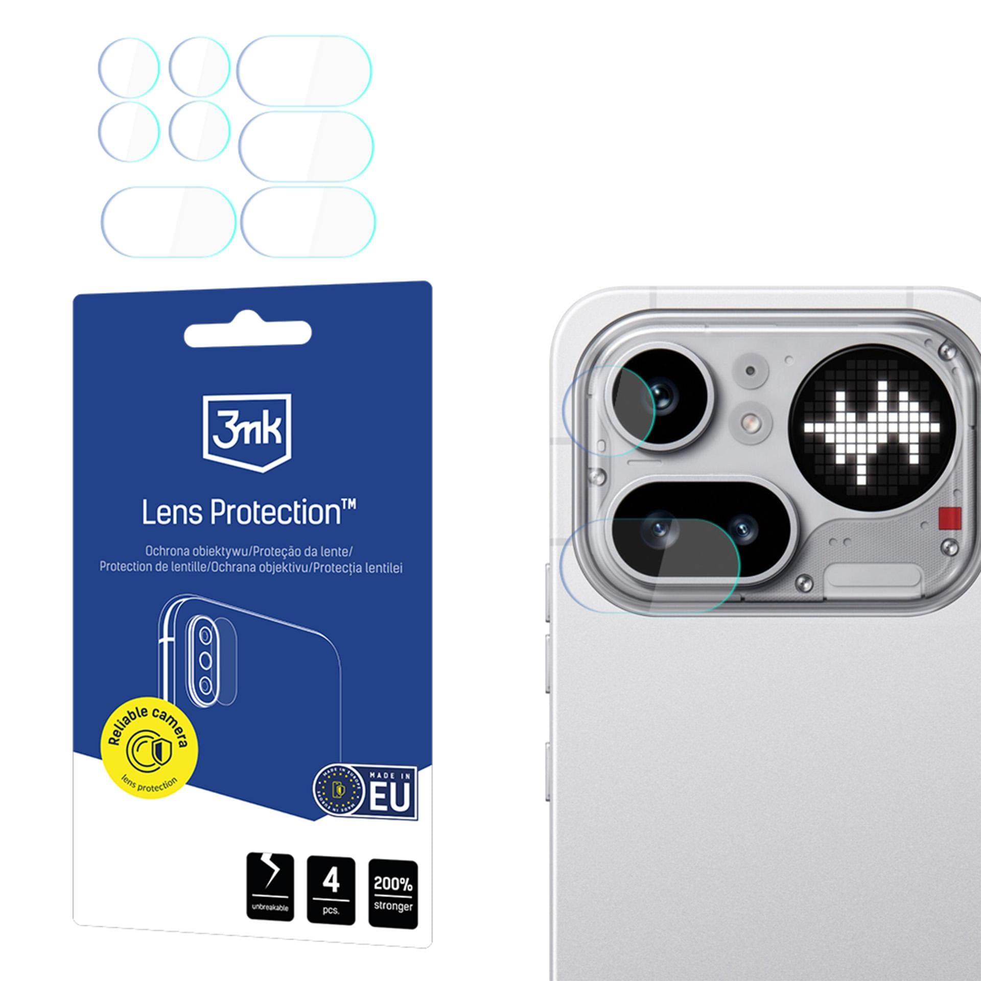 Hybridglas til kameralinse – 3mk-linsebeskyttelse til Nothing Phone (4a) Pro