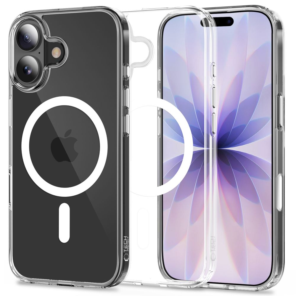 Tech-Protect Flexair Hybrid CC MagSafe-etui til iPhone 17 – gennemsigtigt