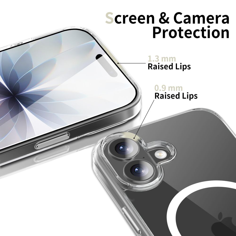 Tech-Protect Flexair Hybrid CC MagSafe-etui til iPhone 17 – gennemsigtigt