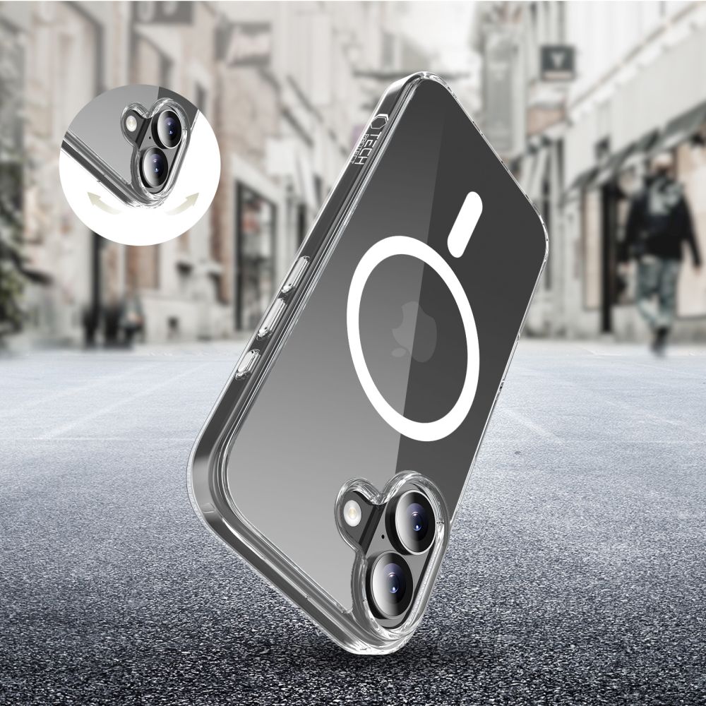 Tech-Protect Flexair Hybrid CC MagSafe-etui til iPhone 17 – gennemsigtigt