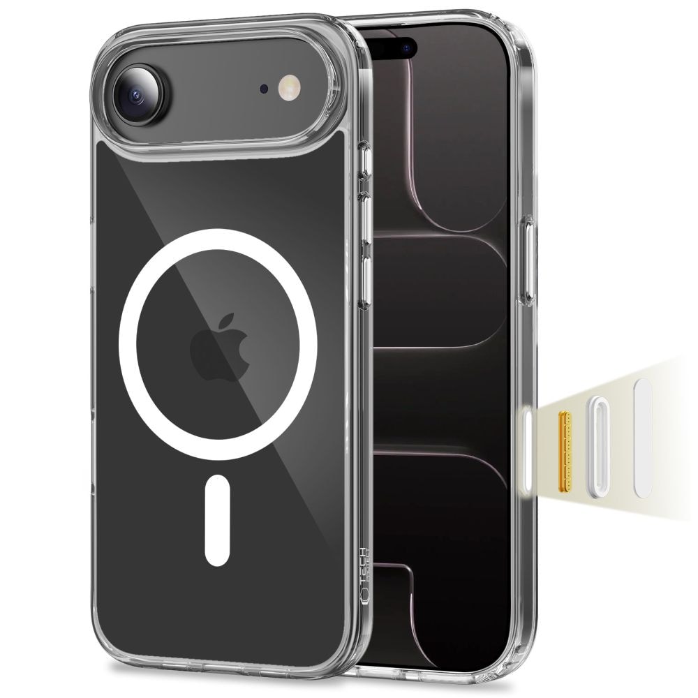 Tech-Protect Flexair Hybrid CC MagSafe-etui til iPhone Air – gennemsigtigt
