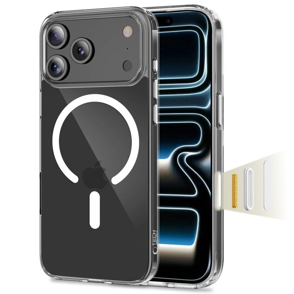 Tech-Protect Flexair Hybrid CC MagSafe-etui til iPhone 17 Pro Max – gennemsigtigt