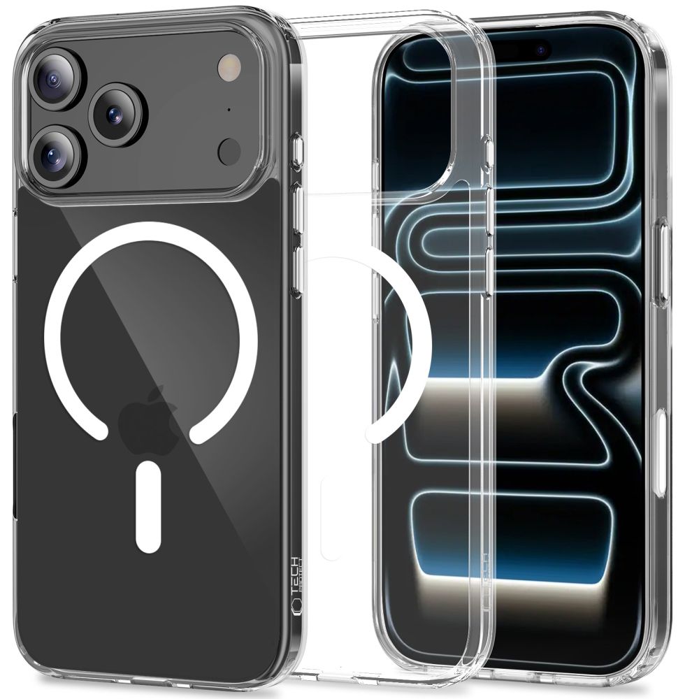 Tech-Protect Flexair Hybrid CC MagSafe-etui til iPhone 17 Pro Max – gennemsigtigt