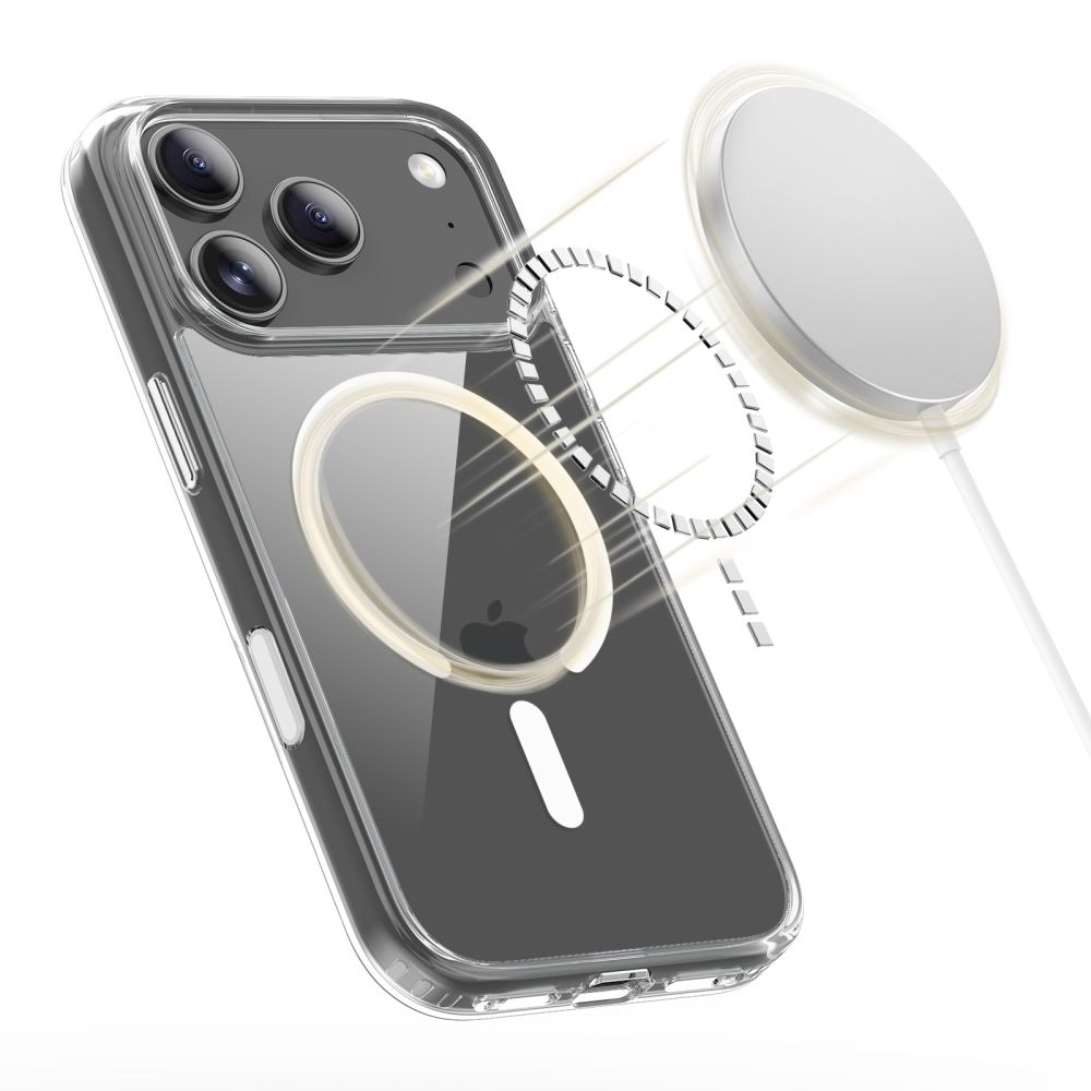 Tech-Protect Flexair Hybrid CC MagSafe-etui til iPhone 17 Pro Max – gennemsigtigt
