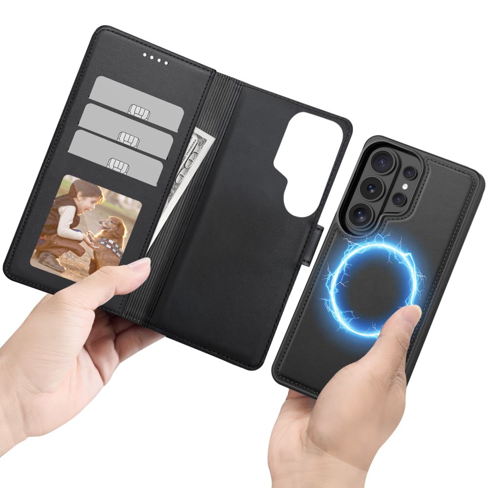 Tech-Protect Wallet MagSafe-etui til Samsung Galaxy S26 Ultra – mat sort