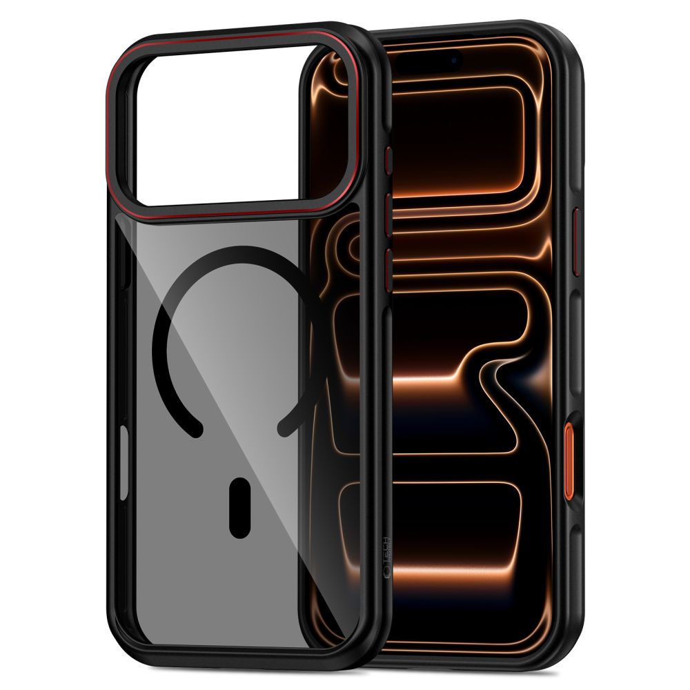 Tech-Protect MagHybrid MagSafe-etui til iPhone 17 Pro Max – sort og rød
