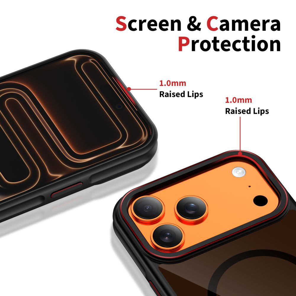 Tech-Protect MagHybrid MagSafe-etui til iPhone 17 Pro Max – sort og rød