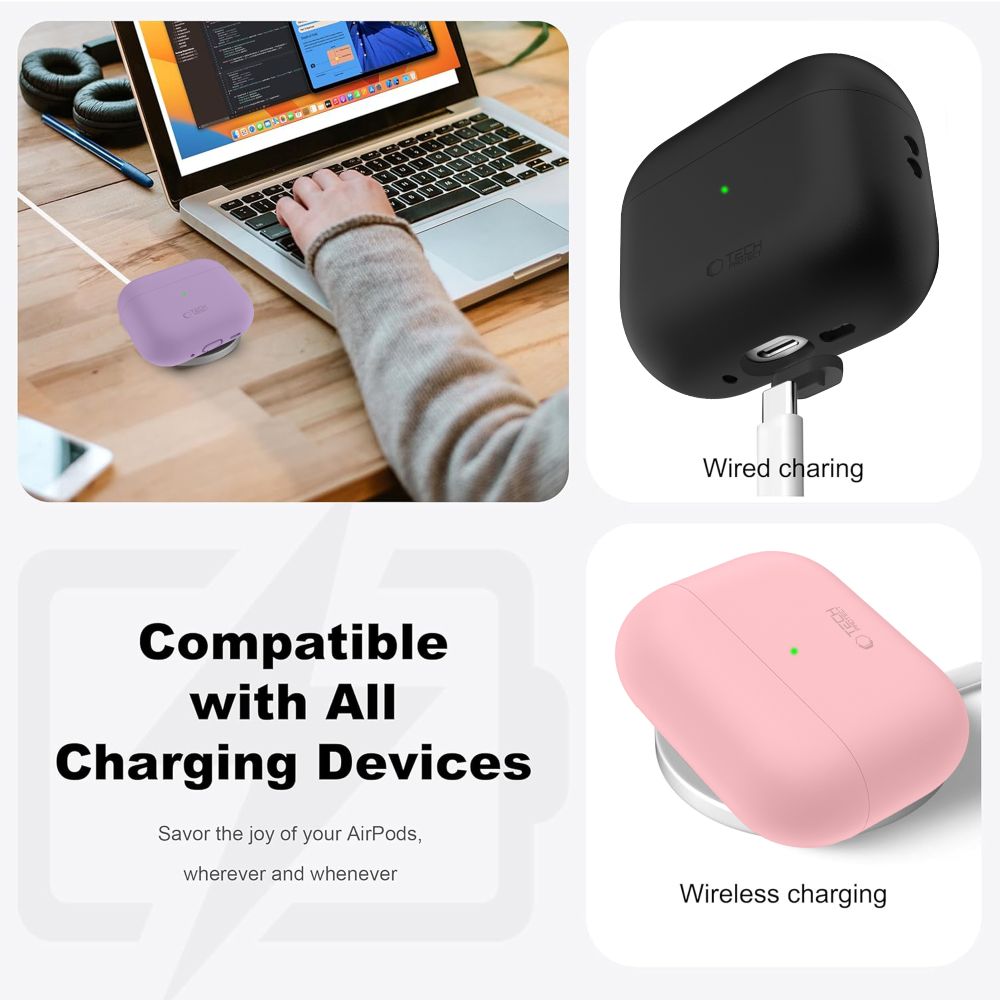 Tech-Protect silikoneetui til AirPods Pro 3 – sort