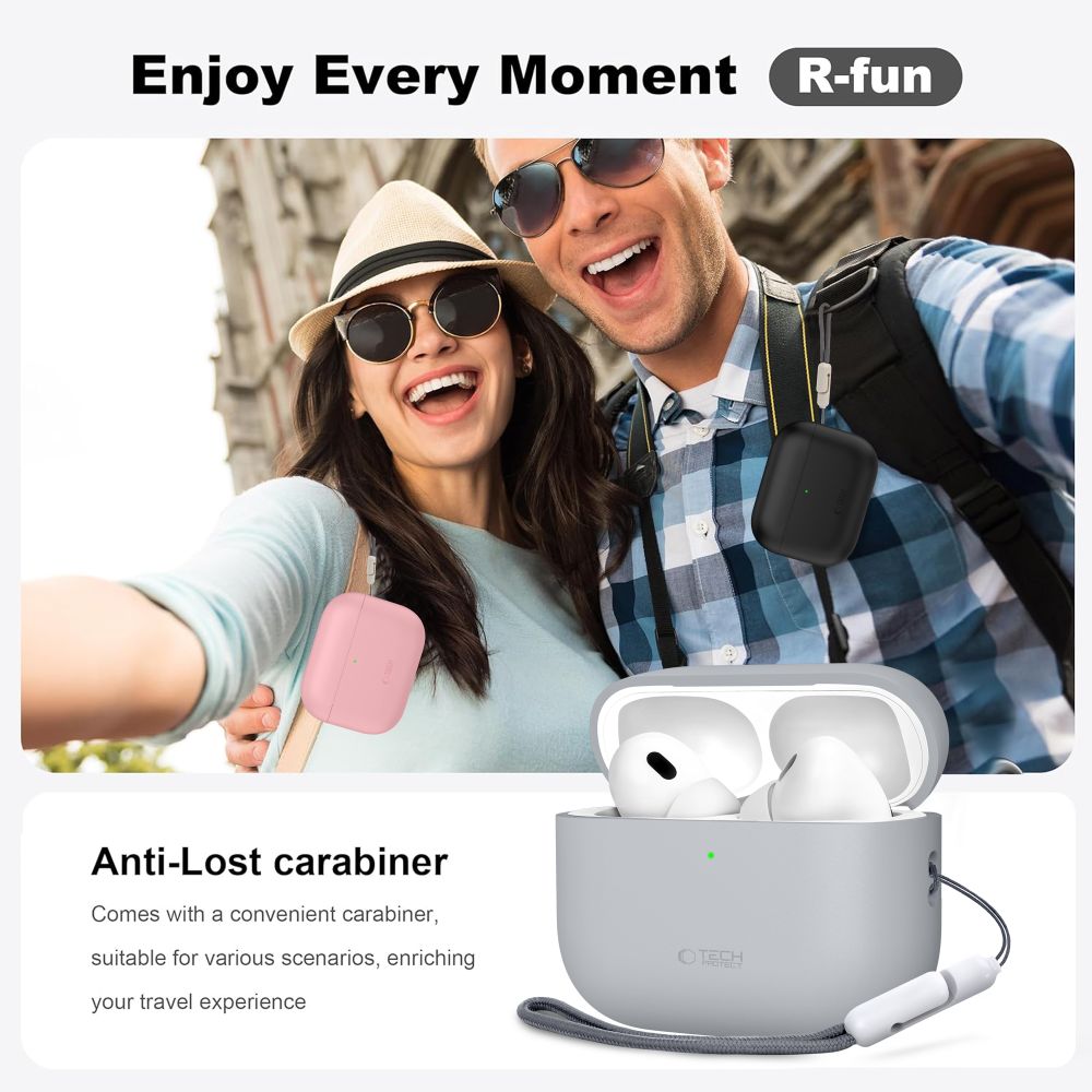 Tech-Protect silikoneetui til AirPods Pro 3 – sort