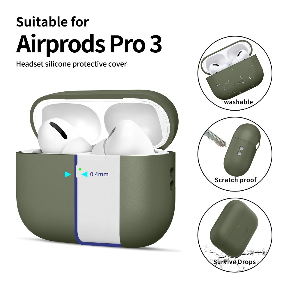 Tech-Protect silikoneetui til AirPods Pro 3 – grøn