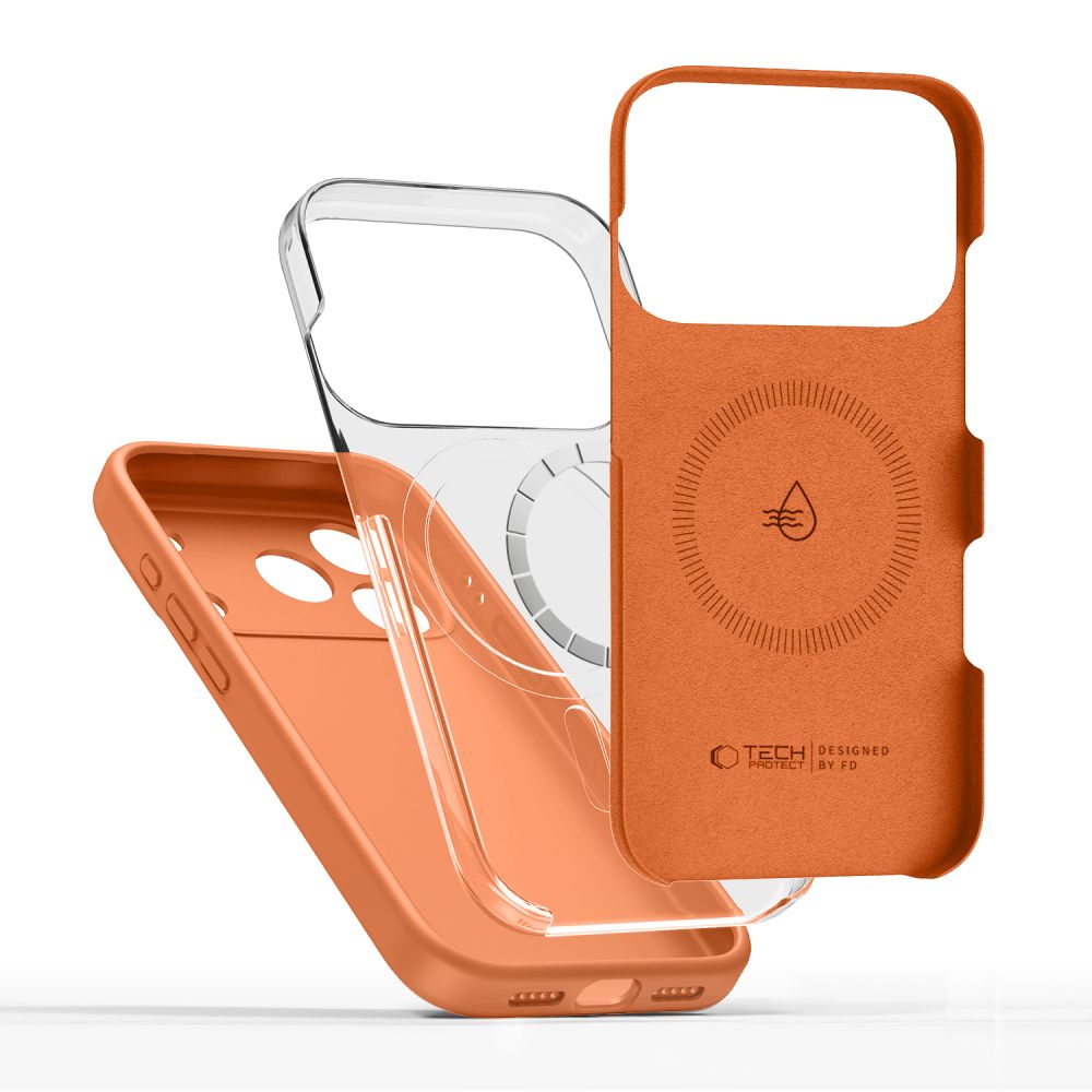 Tech-Protect silikone-MagSafe-etui til iPhone 17 Pro – orange