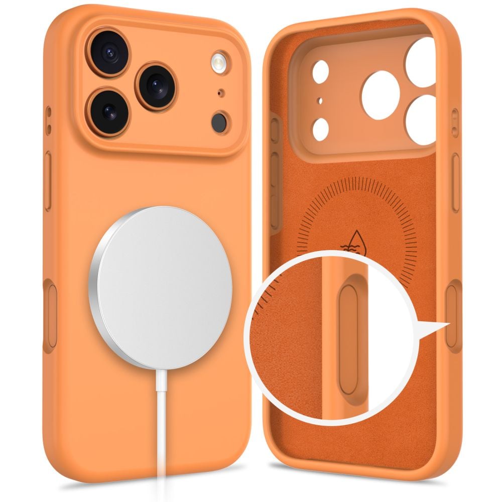 Tech-Protect silikone-MagSafe-etui til iPhone 17 Pro Max – orange