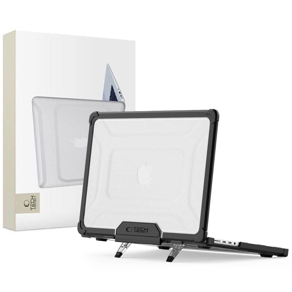 Tech-Protect SmartShell Pro-etui til MacBook Pro 14 M1/M2/M3/M4/M5 (2021–2025) – sort/gennemsigtig