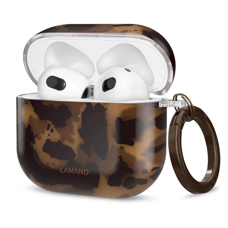 Tech-Protect Lamano-etui til AirPods 4 – brun og sort