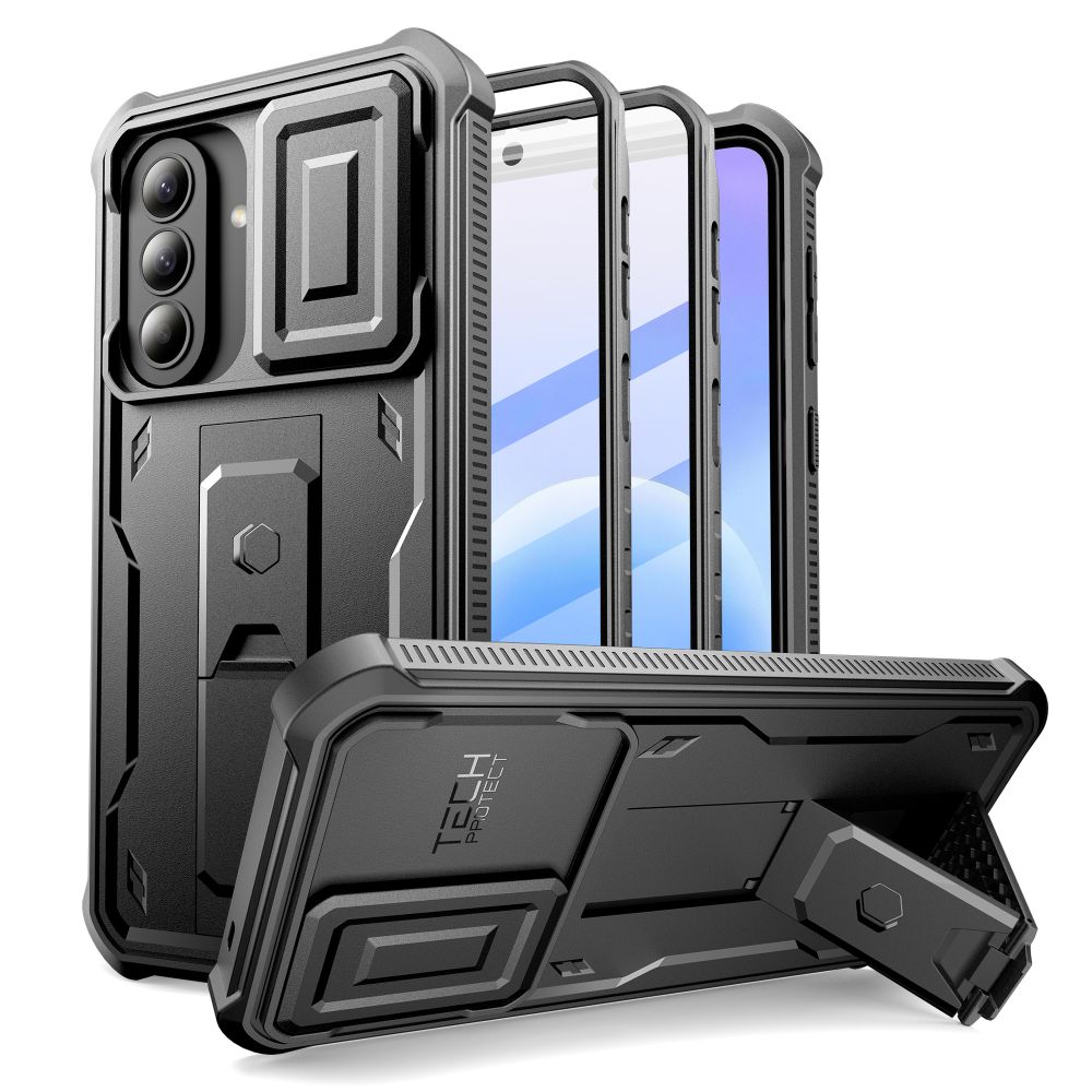 Tech-Protect Kevlar Cam+ 2-delt etui til Samsung Galaxy A57 5G – Sort