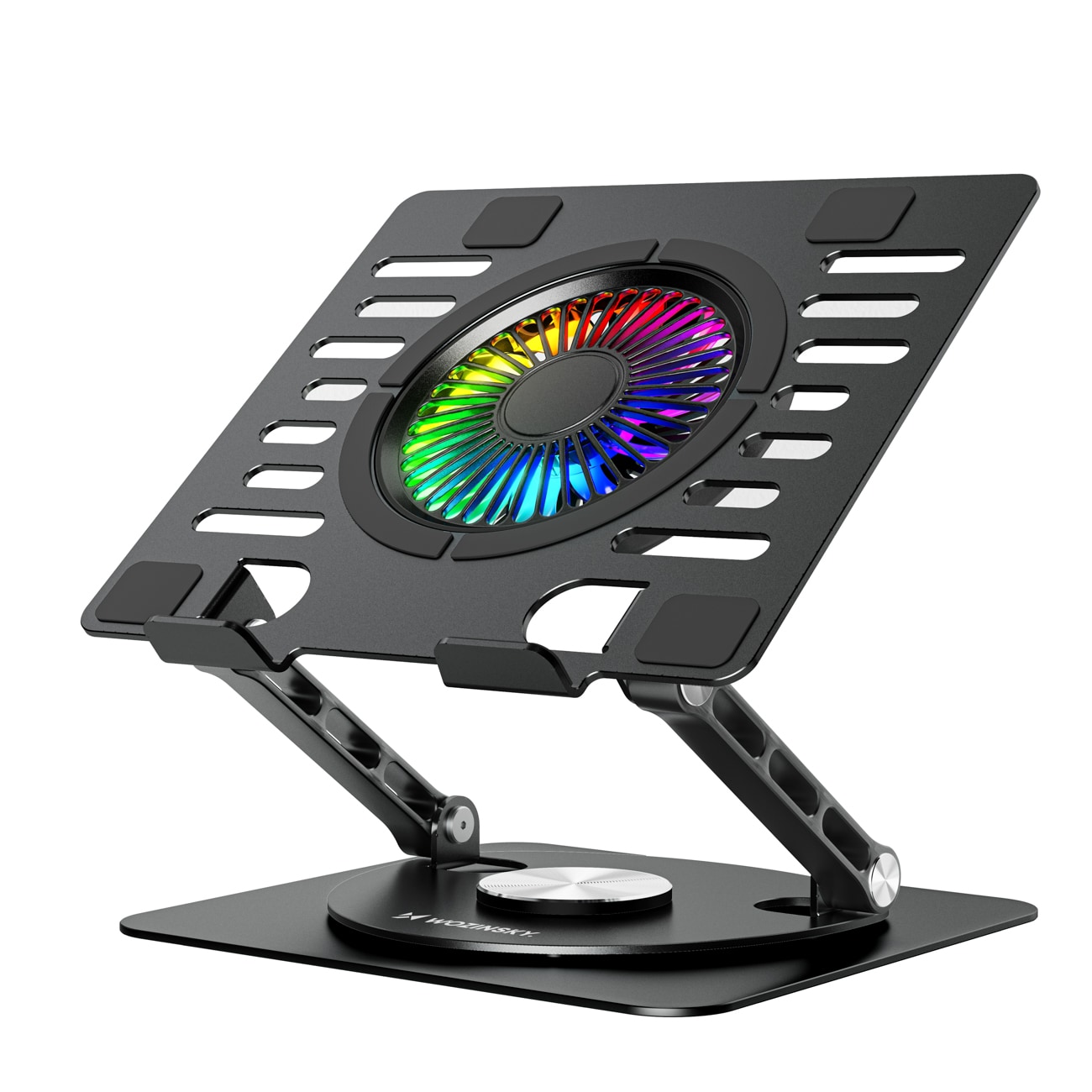 Wozinsky WDCX-X16-AS CoolBase RGB 360° køleholder til bærbar computer og tablet – sort