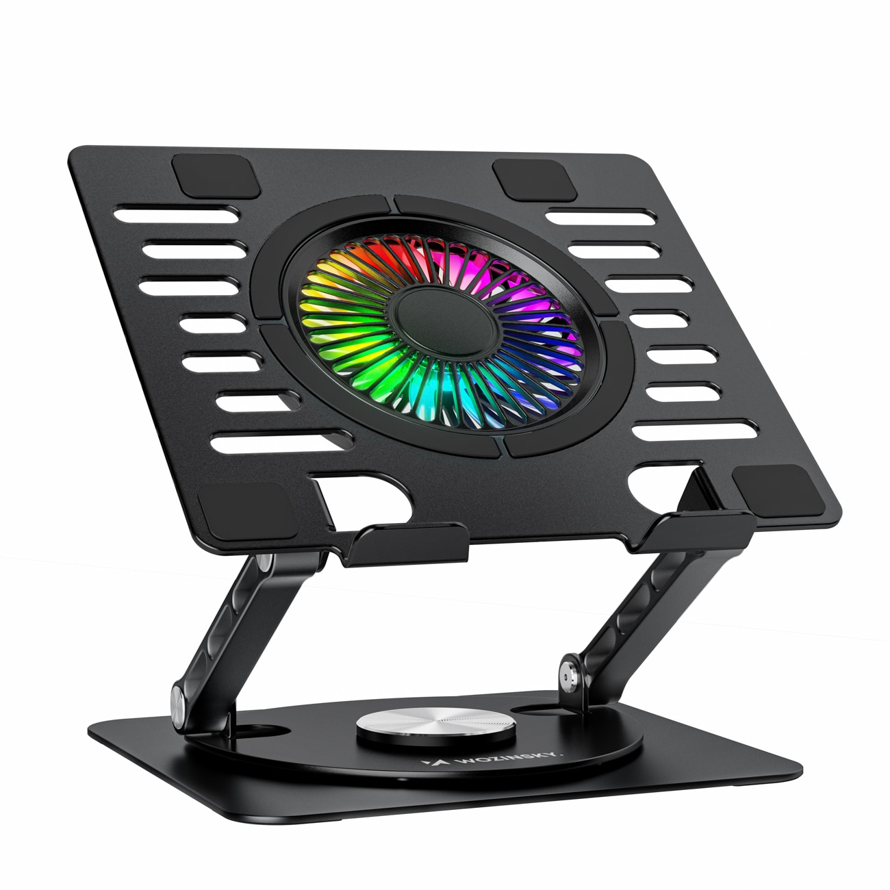 Wozinsky WDCX-X16-AS CoolBase RGB 360° køleholder til bærbar computer og tablet – sort