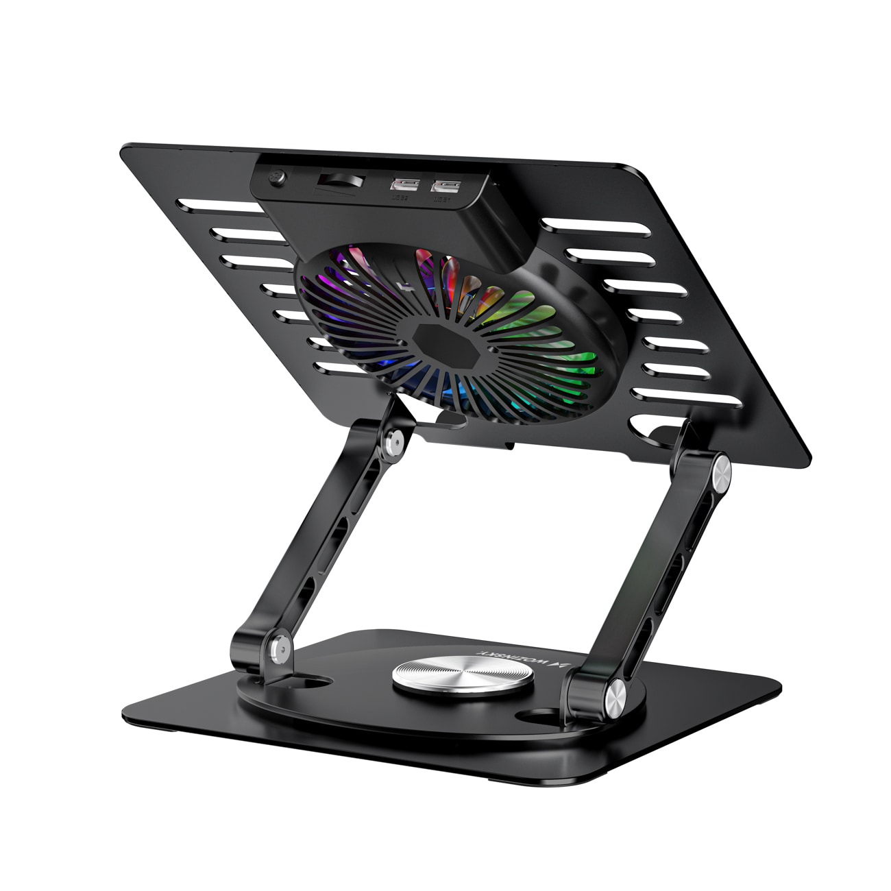 Wozinsky WDCX-X16-AS CoolBase RGB 360° køleholder til bærbar computer og tablet – sort