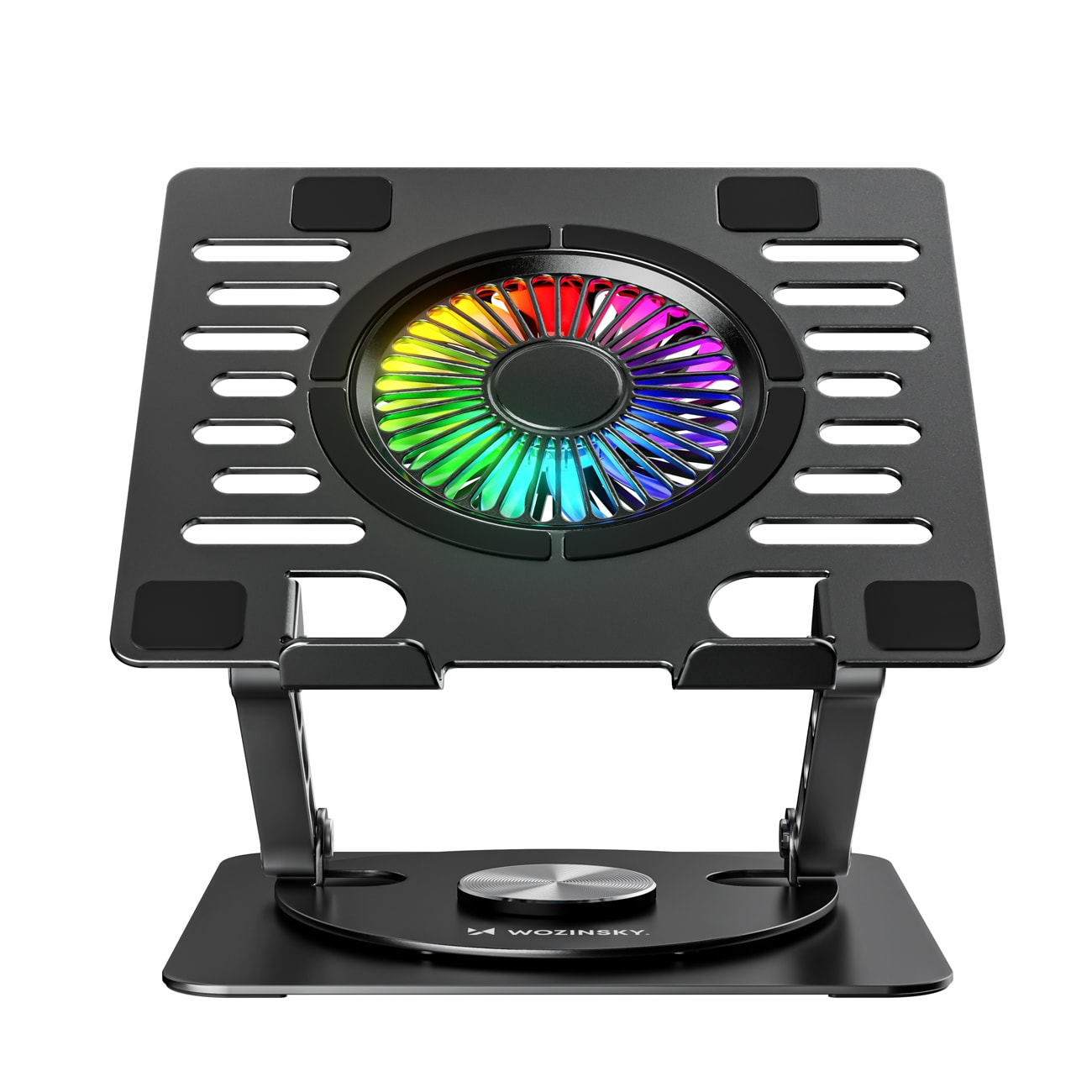 Wozinsky WDCX-X16-AS CoolBase RGB 360° køleholder til bærbar computer og tablet – sort