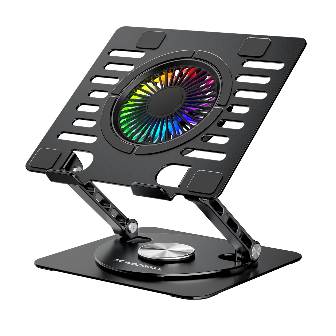 Wozinsky WDCX-X16-AS CoolBase RGB 360° køleholder til bærbar computer og tablet – sort