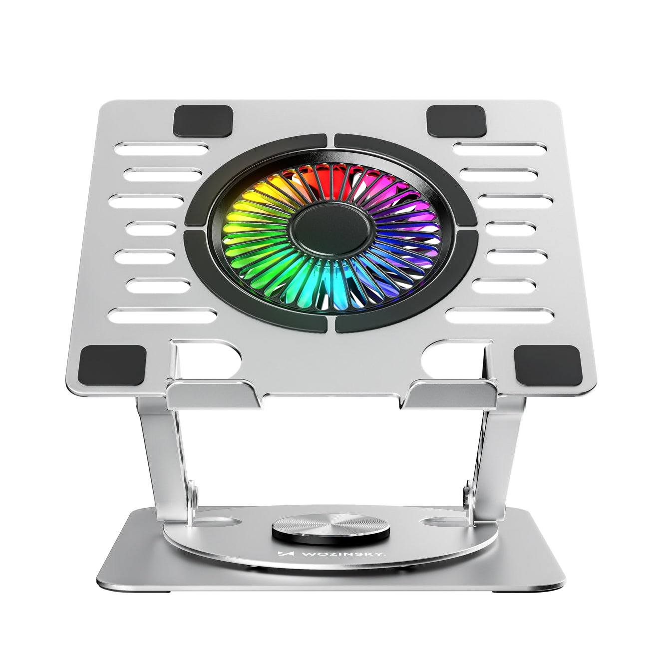 Wozinsky WDCX-X16-AS CoolBase RGB 360° køleholder til bærbar computer og tablet – sølv