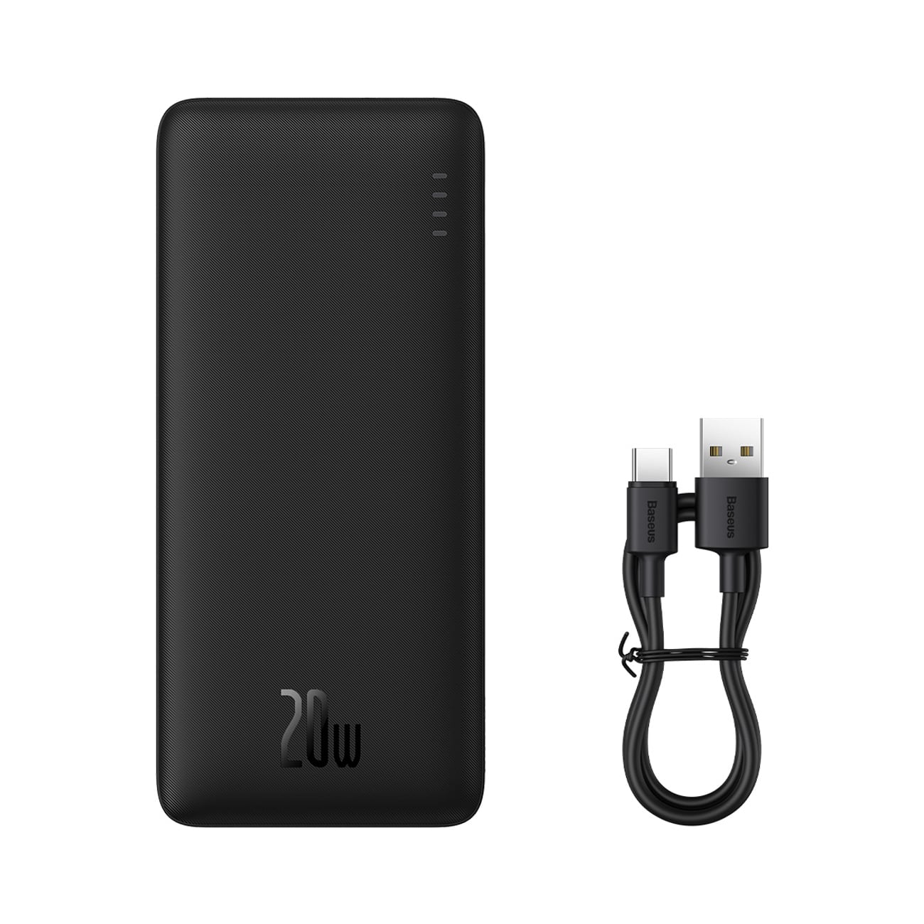 Baseus Airpow hurtigoplader 20 W 30.000 mAh powerbank med USB-C – USB-C-kabel på 30 cm – sort