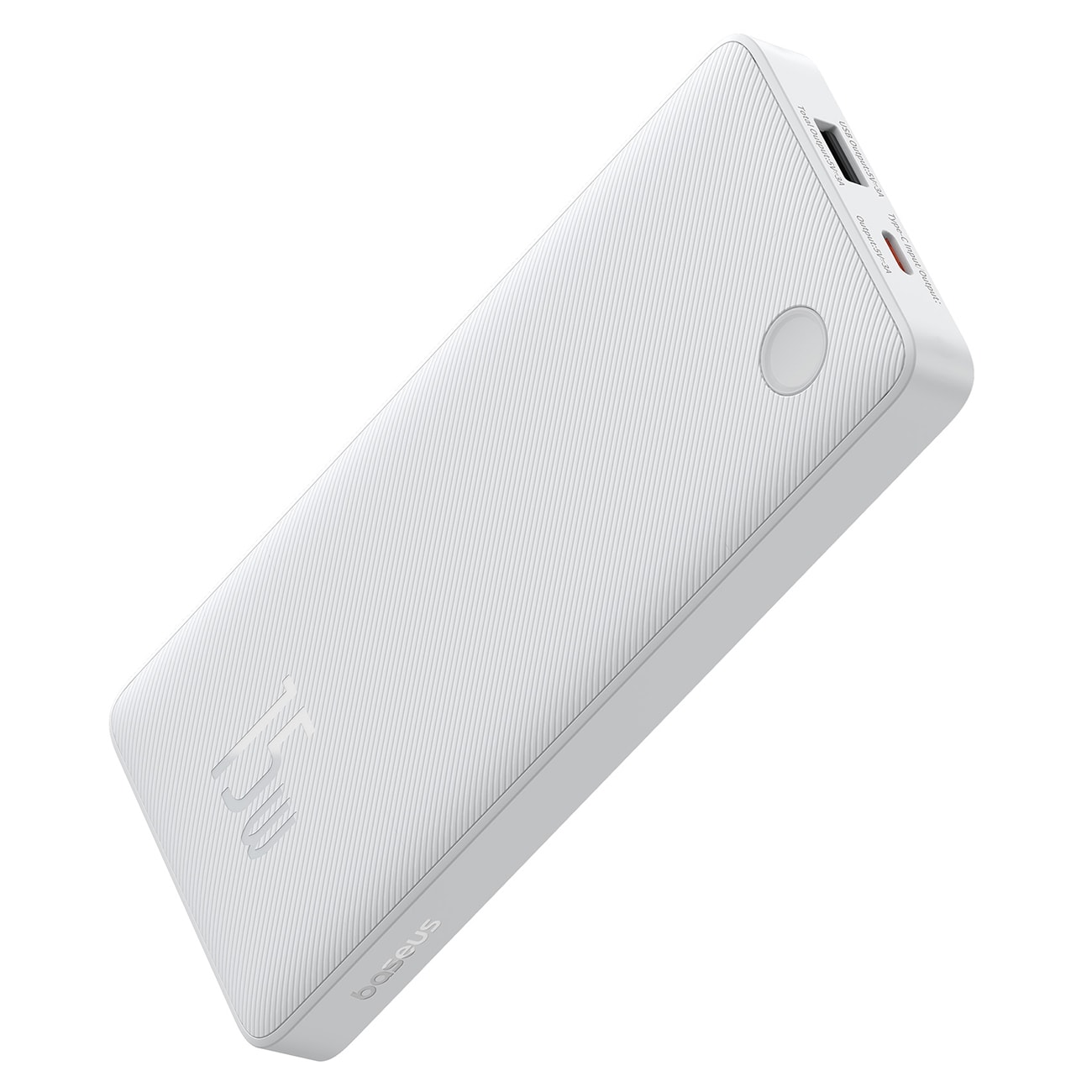 Baseus Airpow Lite 10000mAh 15W powerbank med Baseus Simple USB-A – USB-C-kabel (30 cm) – hvid