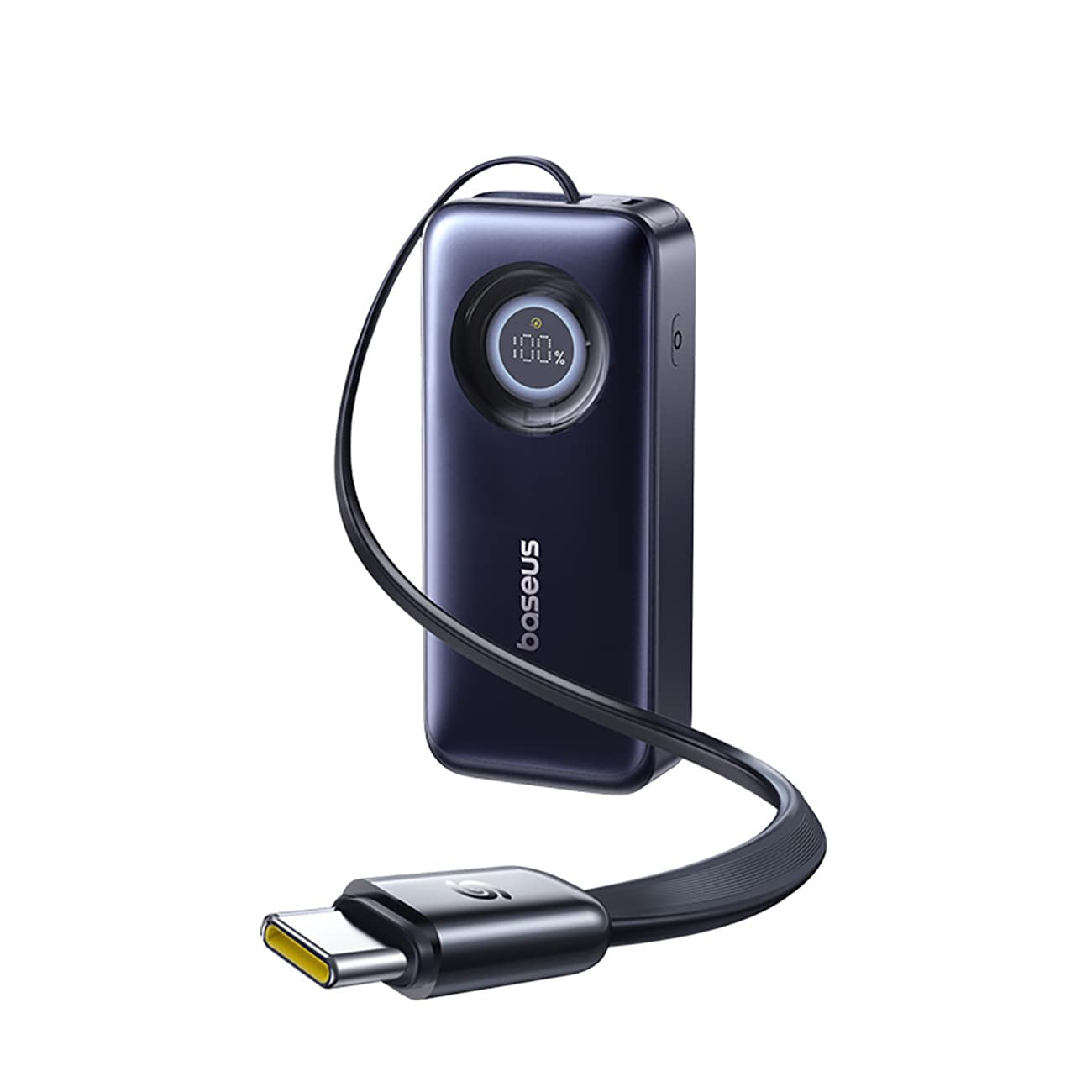 Baseus EnerCore CR11 20000mAh 67W powerbank med udtrækkeligt USB-C-kabel – sort
