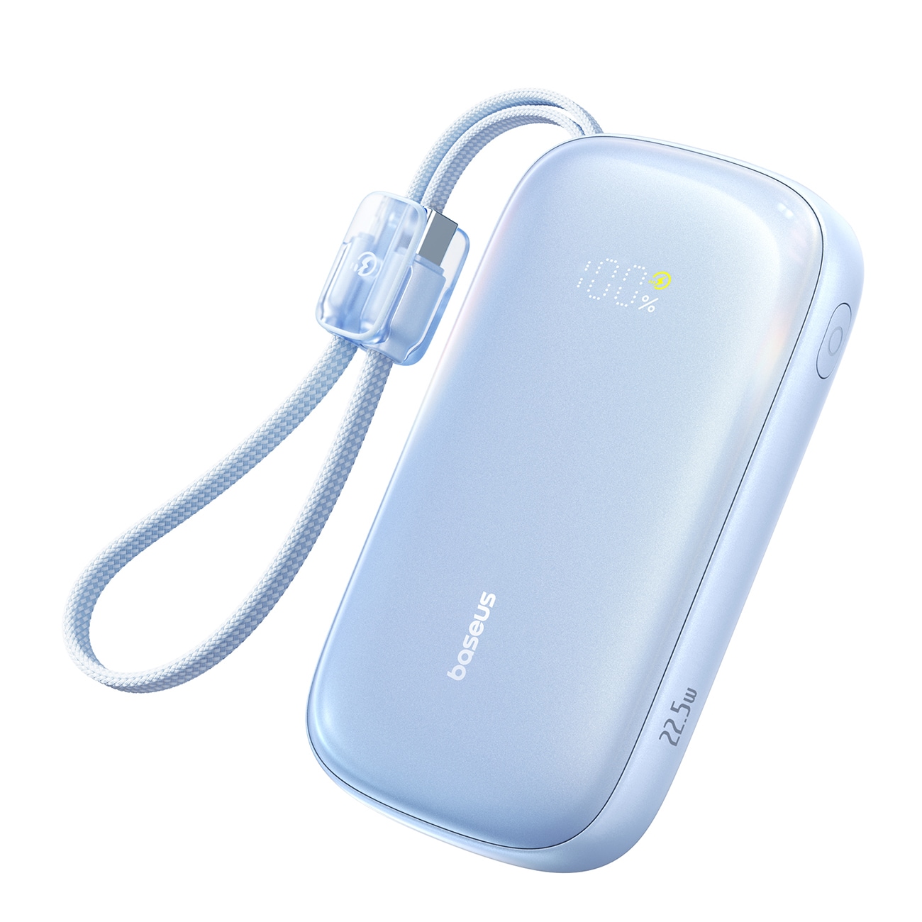 Baseus EnerFill FC21 Qpow 3 Ultra 20000mAh 22,5W powerbank med display og kabel medfølger – blå